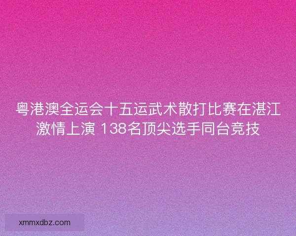 粤港澳全运会十五运武术散打比赛在湛江激情上演 138名顶尖选手同台竞技